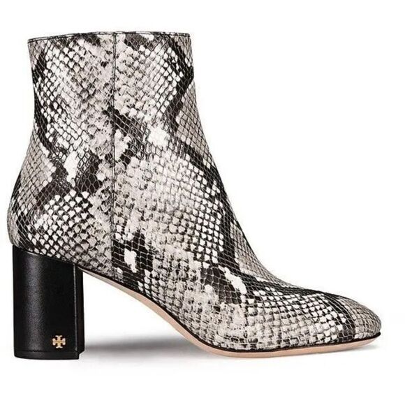 TORY BURCH Leather Animal Print Boots - Picture 1 of 15